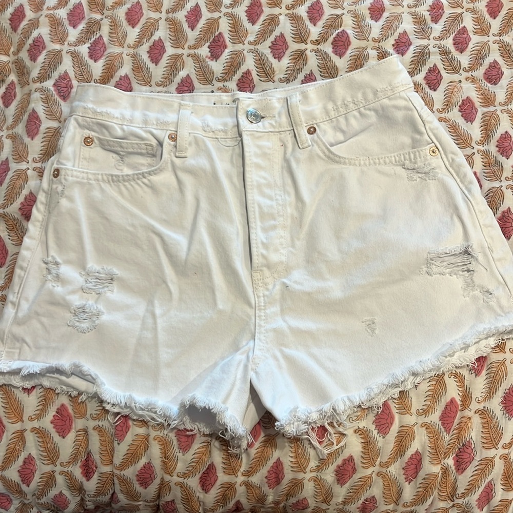 We the Free White jean shorts